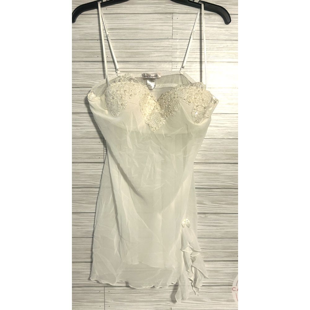 Linea Donatella Bridal gown Chemise Padded Bra and Beaded Lace Applique Medium‎